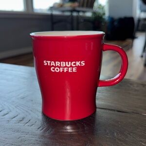 Starbucks 2008 Red & White Porcelain Coffee Mug